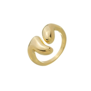 Anel Duplo Fluido Orgânico Ajustável Ouro