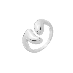 Anel Duplo Fluido Orgânico Ajustável Prata