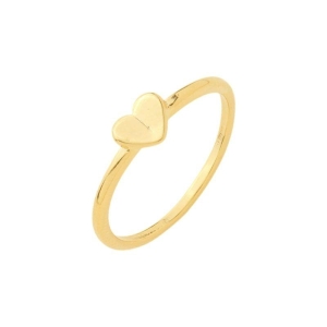 Anel Mini Coração Liso Ouro