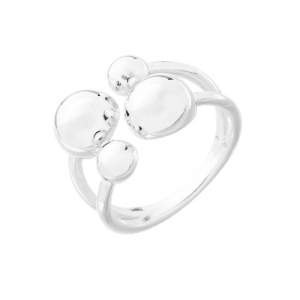 Anel Quatro Esferas Ajustável Prata