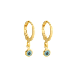 Brinco Argola Olho Grego Mini Ouro