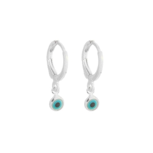 Brinco Argola Olho Grego Mini Prata