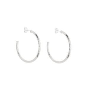 Brinco Argola Texturizada Prata