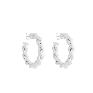 Brinco Argola Torcida Grande Prata