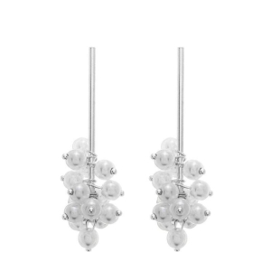 Brinco Cacho de Pérolas Prata