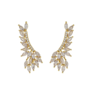 Brinco Earcuff Brilho Festa Ouro