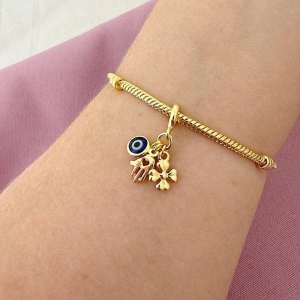 Berloque Trio Amuletos Ouro