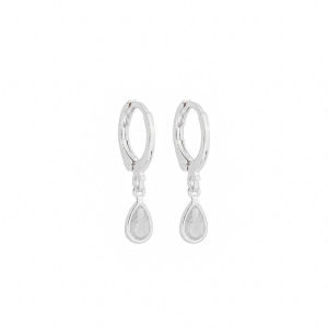 Brinco Argola Pingente Gota Prata