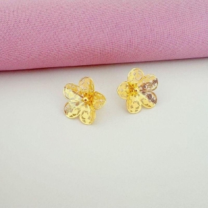 Brinco Botão de Flor Ouro
