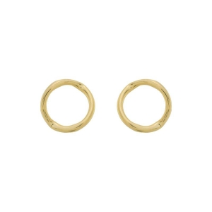 Brinco Circulo Vazado Orgânico Liso Ouro