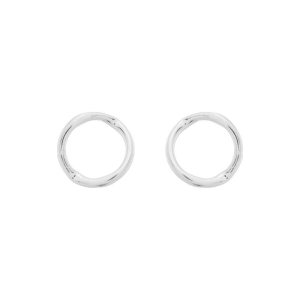 Brinco Circulo Vazado Orgânico Liso Prata