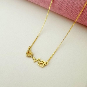 Colar Batimentos Pet Ouro