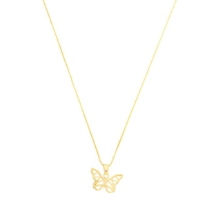 Colar Borboleta Geométrica Ouro
