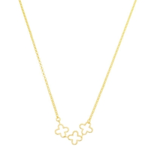 Colar Choker Trio Trevos Ouro