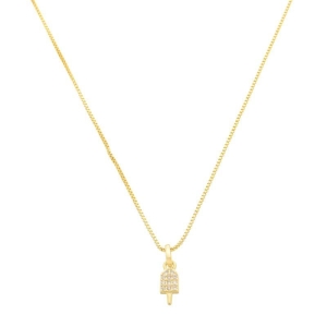 Colar Infantil Picolé Cravejado Ouro