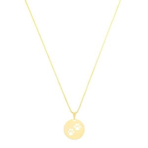 Colar Medalha Patinhas Ouro