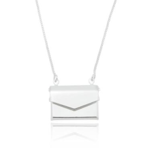 Colar Relicário Envelope Prata