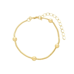 Pulseira Fio e Esferas Ouro