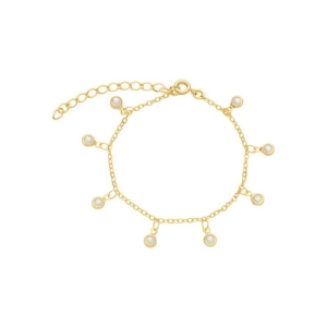 Pulseira Penduricalhos Pérolas Ouro