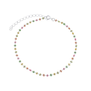 Tornozeleira Colorida Prata