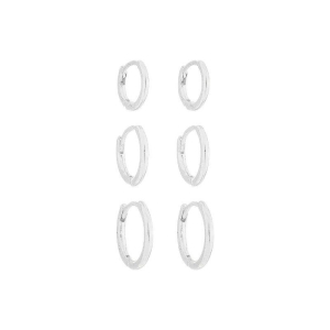 Trio Argolas Lisas Finas Prata
