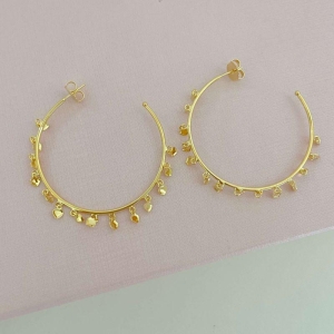 Brinco Argola Penduricalhos Ouro