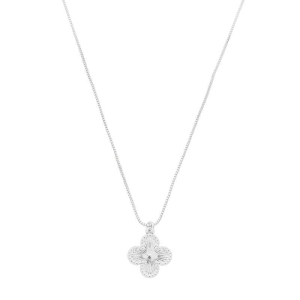 Colar Trevo Liso Prata