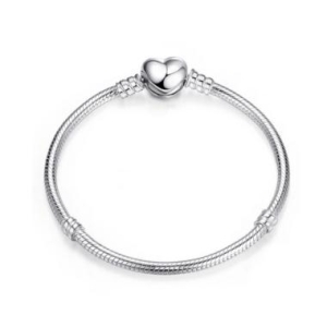 Pulseira de Berloques Coração Liso Prata