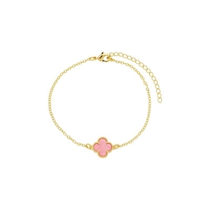 Pulseira Trevo Rosa Ouro