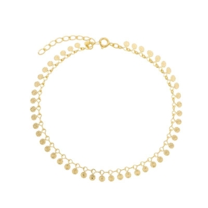 Tornozeleira Chapas Diamantadas Ouro