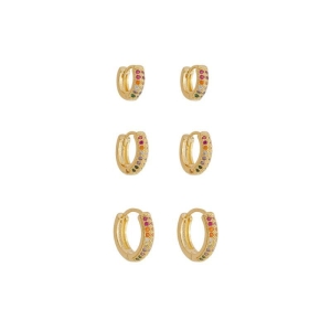 Trio Argolas Colors Ouro