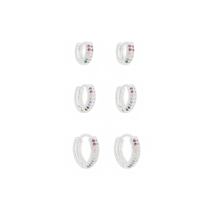 Trio Argolas Colors Prata