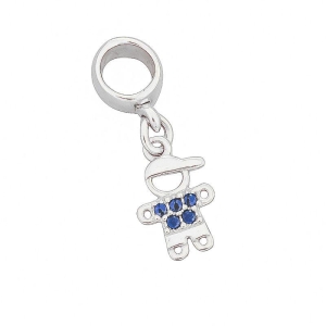 Berloque Menino Roupa Azul Prata