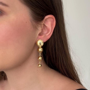 Brinco Esferas Pendentes Ouro