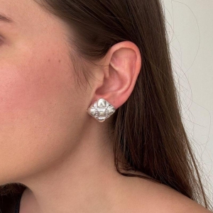 Brinco Quadrado Luxo Prata