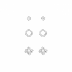 Trio Trevos e Brilho Prata