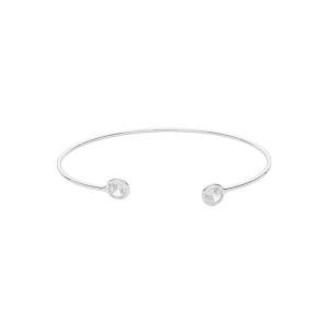 Bracelete Esfera Dupla Cristal Prata