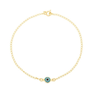 Tornozeleira Olho Grego Único Ouro