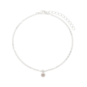 Tornozeleira Pingente Laranja Prata