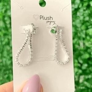 Brinco Corrente Riviera Cristal Prata