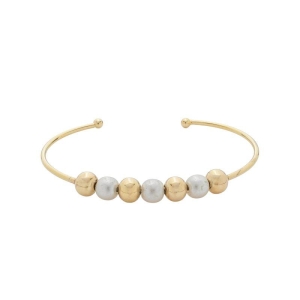 Bracelete Carreira Pérolas & Esferas Ouro
