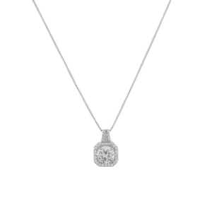 Colar Moldura Zircônias Prata