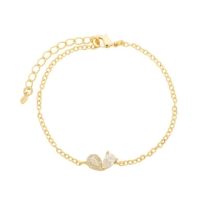 Pulseira Gota Dupla Cravejada Ouro