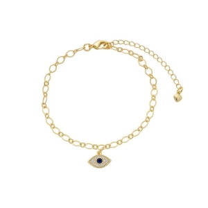 Pulseira Olho Grego Cravejado Ouro
