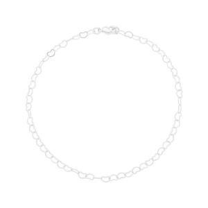 Tornozeleira Elos Corações Prata