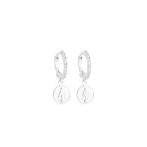 Brinco Argola Cravejada Santinho Prata