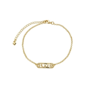 Pulseira Placa Love Ouro