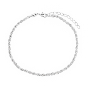 Tornozeleira Cordão Baiano 2,5mm Prata