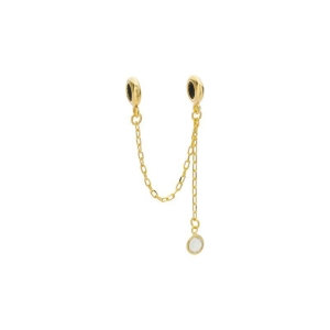 Trava Pulseira de Berloques Pingente Cristal Ouro