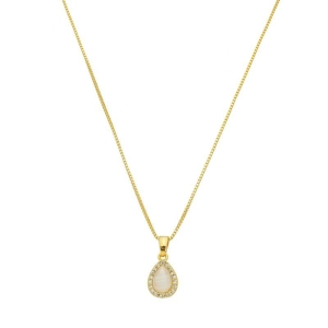 Colar Gota Madrepérola Zircônias Ouro